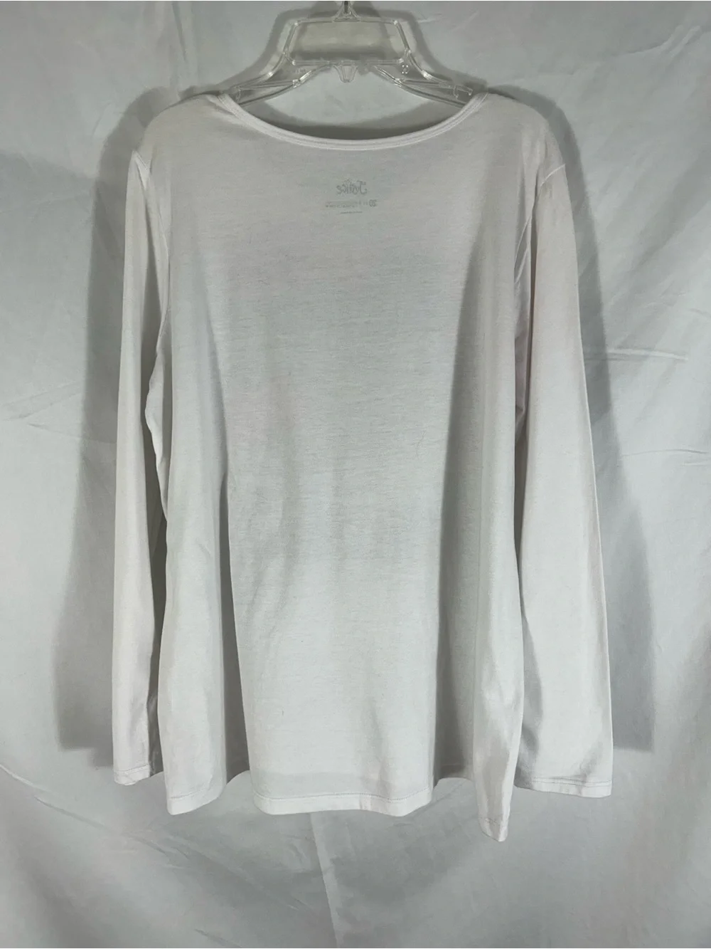 Justice White Long-Sleeve Sequin Graphic Tee with Pink Accent